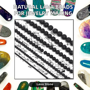 Натуральный вулканический камень, круглые свободные бусины, оптовая продажа, бусины из лавового камня для изготовления ювелирных изделий, принадлежности для рукоделия - Product Image 2