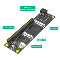 Tarjeta Adaptadora TISHRIC 2026 PCIe 5.0 X16 a Doble MCIO, Tarjeta Divisora PCI-Express X16 a MCIO SFF-1016 para Tarjeta Gráfica de Laptop/PC