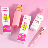 Nettoyant Moussant pour Cils et Extensions de Cils Formule Rose 60ml Sans Cruauté Animale, Shampoing pour Cils à Marque Privée avec Logo, pour Yeux Sensibles