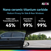 Película Magnética para Ventanas de Automóviles KUCAI con Acabado de Espejo, Control Solar, Tinte para Vidrios de Automóviles, Negro
