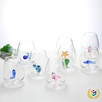 Gelas Kristal 3D BLOTUS 560 Ml Motif Hewan dan Tanaman untuk Kopi, Cokelat, Cappuccino, Penggunaan di Kantor, Pesta, Hadiah, Air, Teh