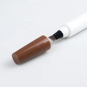 Lápiz de cejas líquido con cinco puntas, lápiz de cejas de etiqueta privada impermeable, tubo de embalaje, contenedor de lápiz de cejas líquido vacío