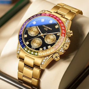 Montre de sport de luxe pour homme 0163, bracelet en acier inoxydable, cadran en verre, étanche, lumineuse, multifonction - Product Image 5