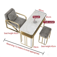Meubles de salon professionnels haut de gamme de haute qualité, table de manucure en acier inoxydable durable, couleur personnalisable, beauté moderne