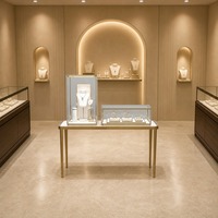 Vitrine à bijoux en verre sur mesure avec éclairage LED, présentoir écologique pour boutique, exposition, centre commercial
