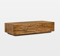 Table basse en bois massif, meuble de salon moderne, Style rétro, Style de loisirs, couleur bois, Table à thé