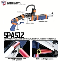 Fusil de sniper jouet UDL SP12 Blaster Gun avec éjection de douilles, balles souples en plastique, pour 14 ans et plus, avec boîte colorée