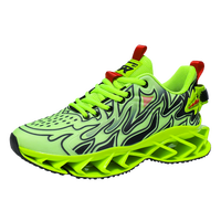Chaussures de sport tendance pour hommes, style Blade, imprimé flamme, dessus en cuir
