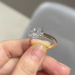 Anillo de Compromiso de Diamante Ovalado Cultivado en Laboratorio de 1 Quilate, Oro Amarillo de 18K IGI, Anillo de Lujo para Mujer, Anillo de Aniversario, Anillo de Promesa - Product Image 4
