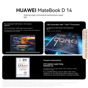 2024 <span class=keywords><strong>MateBook</strong></span> <span class=keywords><strong>D14</strong></span> <span class=keywords><strong>Laptop</strong></span> 13th Generation Intel Core Processor 16:10 Pantalla completa Protección ocular Diseño delgado para estudiantes EMMC - Product Image 4