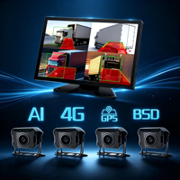 Sistema DVR 5G con Pantalla Táctil de 7 Pulgadas, 4 Canales, Cámara de Reversa para Camión, Pantalla Dividida, IA, Impermeable, Interacción por Voz, GPS, BSD