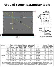 CE 인증 110인치 4K 전동 모터 라이징 프레넬 프로젝터 스크린 신제품 장초점 ALR 플로어업 프로젝션 스크린 - Product Image 6