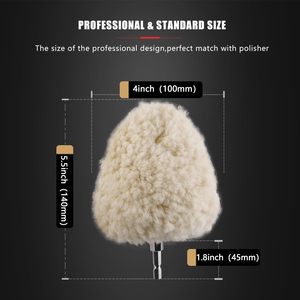 <span class=keywords><strong>SPTA</strong></span> Boule de polissage en laine véritable de 4 pouces avec tige hexagonale de 6 mm pour transformer une perceuse à percussion ou une visseuse à chocs en <span class=keywords><strong>polisseuse</strong></span> haute vitesse - Product Image 3