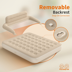 <b>Inflatable</b> Headboard Bed Removable Air Mattress Rectangular Minimalist Style For Indoor Outdoor Camping Home Use - Product Image 3