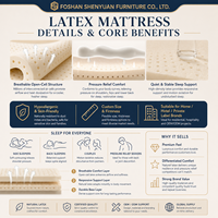 Matelas à ressorts ensachés en latex, compressé, imperméable, à ions négatifs, de haute qualité, sur mesure, pour hôtel, vente en gros