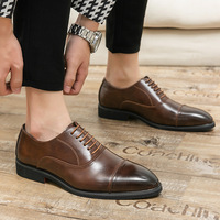 Chaussures habillées/décontractées pour hommes, tendance, à lacets, à bout pointu, en patchwork synthétique, grandes tailles, pour le commerce transfrontalier