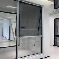 Fenêtre coulissante en aluminium avec auvent, insonorisée, écoénergétique, verre clair, maison passive, extérieur