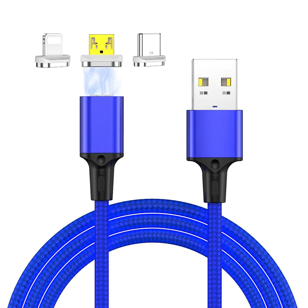 Cable de carga magnética 3 en 1, Cable <span class=keywords><strong>USB</strong></span> de carga rápida, supermagnético, para Android tipo C, venta al por mayor de fábrica