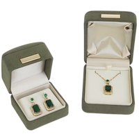 Boîte à bijoux de luxe pour présentation, emballage pour bracelet, collier, pendentif, bague, ensemble en microfibre avec logo