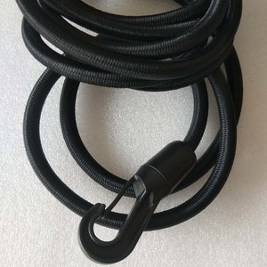 Cordon élastique noir de 8 mm avec mousqueton pour remorquage de bateau et utilisation extérieure - Product Image 1
