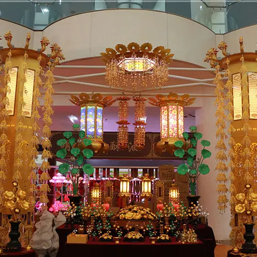 Buddista Sala Promozione Dorato Doppio-strato di Yingluo Lampada Lanterne di Loto del Tempio di Buddha Ornamento