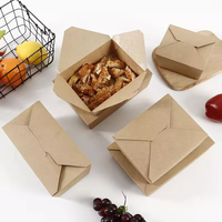 Hot Selling Custom Logo Afdrukken Wegwerp Kraftpapier Weg Te Nemen Voedselverpakking Lunchbox