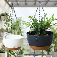 Pots de jardin auto-arrosants, jardinières suspendues avec système de drainage, pots à fleurs en plastique pour plantes d'intérieur et d'extérieur