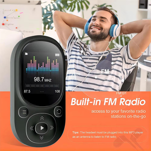 Mini reproductor MP3 con clip, pantalla, radio FM, grabadora de voz, reproductor de música portátil para logotipo personalizado, dispositivo portátil - Product Image 3