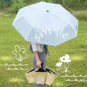 Parapluie double usage de style japonais Ins Xiaoxin pour femmes, design pliable surdimensionné et épaissi, noir, manuel, avec revêtement renforcé - Product Image 4