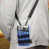Petite pochette à outils EDC en nylon imperméable avec fermeture éclair, organiseur multi-compartiments avec emplacements pour couteau et téléphone pour un transport quotidien