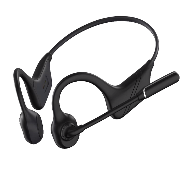 Open-Ear Bone Conduction Headphones ENC Mic Noise Reduction Waterproof BT5.3 LED Battery Indicator for Conferences Competitions