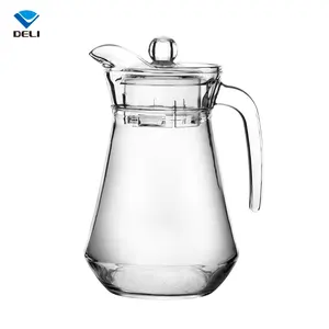 Vidro doméstico sustentável, jarro de vidro de leite real para beber água 1300ml 43.96oz