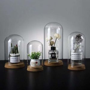 Paralume <span class=keywords><strong>in</strong></span> vetro di lusso moderno con coperchio <span class=keywords><strong>in</strong></span> bambù di diverse dimensioni per <span class=keywords><strong>vaso</strong></span> <span class=keywords><strong>da</strong></span> tavolo con <span class=keywords><strong>fiori</strong></span> di carne conservati - Product Image 3