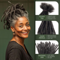 Dreadlock all'ingrosso Ombre in Capelli Naturali 100% Veri, 4-28 pollici, 0.6, Estensioni Interlock Dread Lock all'Uncinetto in Capelli Umani