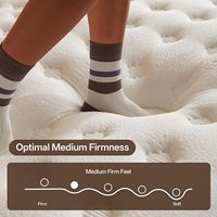 Matelas hybride compressé en mousse à mémoire de forme de qualité hôtelière, taille Queen, 12 pouces, avec ressorts ensachés