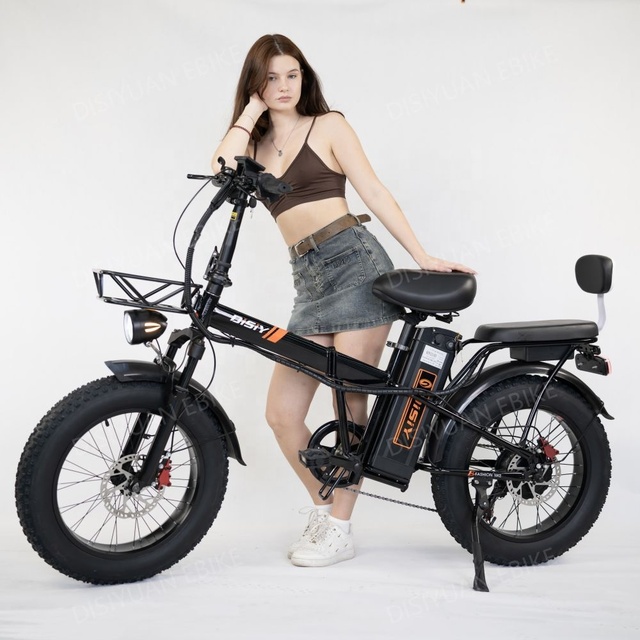 Electric Foldable Bicycle F1 500W Rear Hub Motor 48V Big Capacity Battery 20'' Inch Fat Tire Electric Bike
