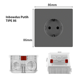 Pano.V SNI Precio de Fábrica al por Mayor Enchufe Eléctrico de Pared con Interruptor Estándar del Reino Unido Gris Interruptores de Luz de Pared y Enchufes de Pared - Product Image 2