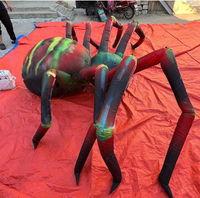 3m/4m 10ft 13.2ft Hang Led Lighting Lifelike Giant gonflable Halloween black spider model for event decoration