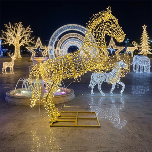 Lumière de Noël LED en forme de cheval, étanche IP65, résistante aux UV, motif 3D, sculpture animale, pour Thanksgiving - Product Image 1