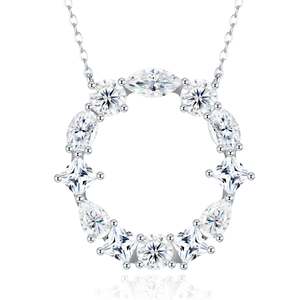 Collar de Moissanita VVS con Corte Múltiple Letra <span class=keywords><strong>N</strong></span>, Apto para Probador de Diamantes, de Plata 925 Bañado en Platino, Joyería Fina Elegante - Product Image 2