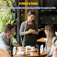 Porte-menu en cuir noir 4x6 pouces à 3 côtés pour cafés, bars ou restaurants