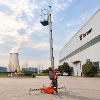 Plateforme mobile de levage verticale en aluminium étroite de 12,4 m et 136 kg pour l'entretien des entrepôts