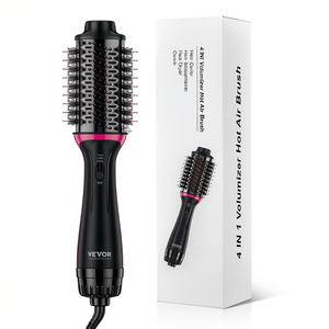 แปรงลมร้อน Vevor 4 in 1 ปรับระดับได้ 2 แรงดันไฟฟ้า พร้อมมอเตอร์ DC 2 ระดับความเร็ว สำหรับยืดผม ม้วนผม และเป่าผมแห้ง - Product Image 1