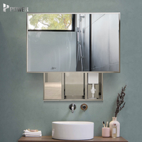 Sèche-mains automatique mural en acier inoxydable sans contact, distributeur de papier hygiénique, armoire de toilette avec miroir