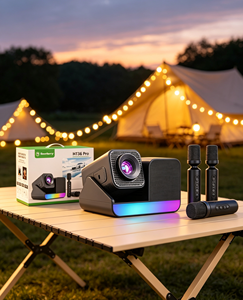 Smartberry HT36 Pro 1080P DLP Projector With Built-In Battery <b>Speakers</b> And Dual <b>Microphones</b> For Outdoor Karaoke Use - Product Image 1