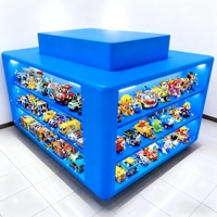 Nouvellement bleu boutique supports jouets d'affichage pour peluche jouet brique magasin affichage Anime avec lumières LED vitrines