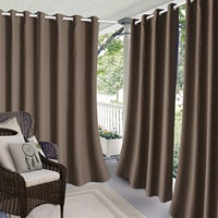 Rideaux occultants thermiques à œillets VED, 52 po de large x 96 po de long, 2 panneaux, brun foncé, 100 % polyester, tissage moderne pour salon