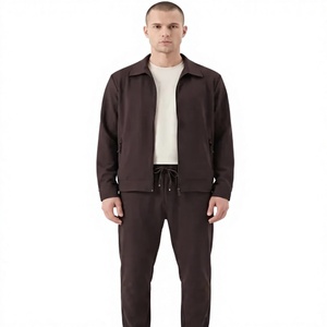 Survêtements d'hiver pour hommes grande taille, 100 % coton respirant, coupe ajustée, à capuche, en polaire, design 2-en-1 uni, avec poches latérales, pour adultes - Product Image 1
