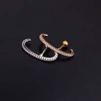 Boucle d'oreille en forme de Triangle CZ, 1 pièce 16g, clous de perçage à vis, bijoux de cartillage