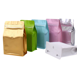 Papel de aluminio con acabado mate de primera calidad, 8 sellos laterales, fondo plano impreso personalizado, bolsa de café de 4 oz con válvula y cremallera - Product Image 4